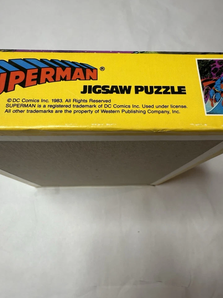 Quebra-cabeça vintage 1983 Superman 100 peças dourado NOS caixa lacrada - Imagem 4 de 4