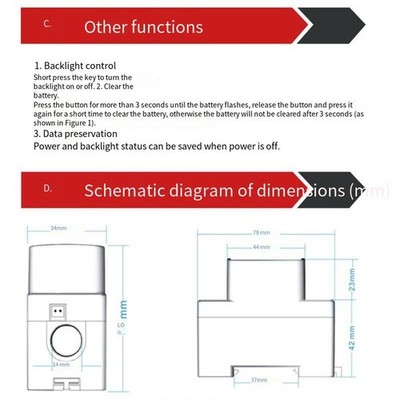 Digital Din Rail Energy Meter PZEM008AC AC Voltage Current Power Monitor Device