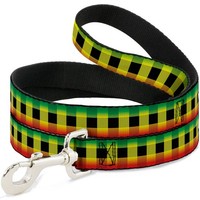 "Dog Leash 6-FEET Buffalo Plaid Rasta Narrow 0.5\" (Us Import)"