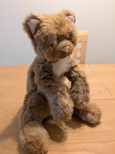 Vintage Applause Bravo Plush Cat Lap Kitty 1988 Tan Brown White Tip Tail