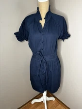STARK X WOMEN'S VIVA NAVY DRESS 100% cotton Made in USA Size Small