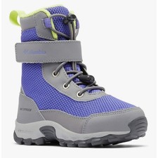 Columbia Kids Waterproof Purple Gray Mesh Winter Snow Boots Hook an Loop size 13