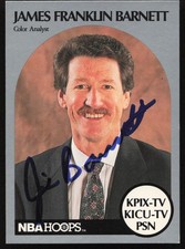 Jim Barnett Autographed 1990-91 Hoops Card Golden State Warriors