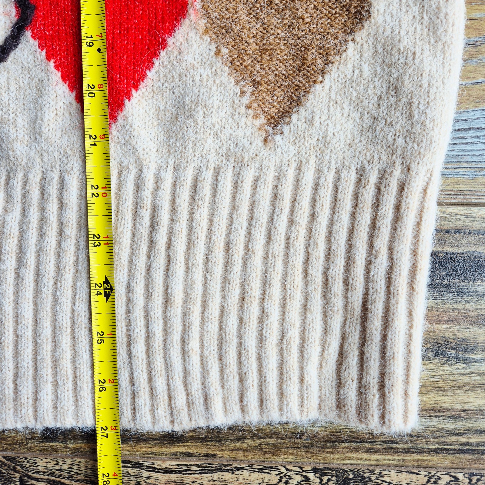 NWT Zara x Harry Lambert Wool Blend Argyle Jacquard Sweater Relaxed-Fit Men's L thumbnail 19