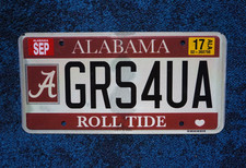 2017 Alabama ROLL TIDE Vanity License Plate - GRS4UA