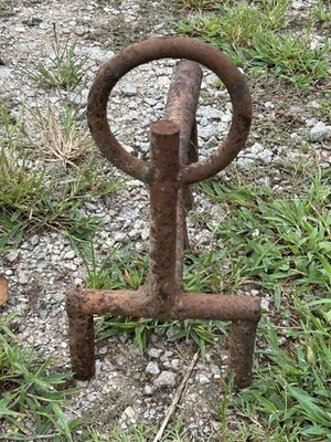 Antique Cast Iron Single Firedog Andiron 