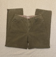 VTG Liz Claiborne Corduroy Tabitha Pants Khaki Green Women  s Size 10