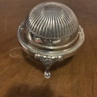 1883 FB Rogers Silver Co 273 Roll Top Caviar Butter Dish Server Lion Head Footed — photo 3