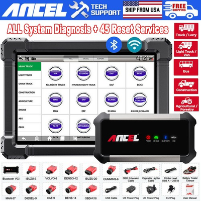 #ad ANCEL X7 HD Heavy Duty Truck Diagnostic Tool Full System DPF ECU Coding For Mack $674.99