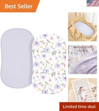 Machine Washable Baby Bassinet Sheets 2-Pack - Fit Square, Oval, Rectangular
