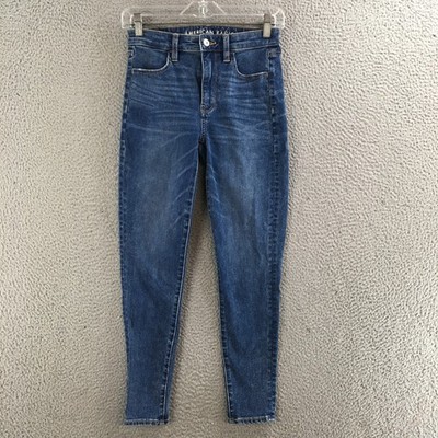 American Eagle Jeans Womens 2 Short Jegging Mid Rise Zip Fly Cotton Blend Blue