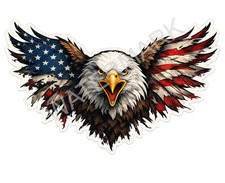 American Bald Eagle Usa Flag Waterproof Vinyl Stickerdecal 07
