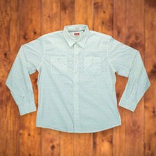Wrangler Mens XL Flex for Comfort White Long Sleeve Button Down Geometric EUC