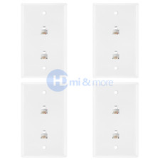 4x Phone Wall Plate RJ11 RJ12 Double Telephone Modular Duplex Jack CAT4 6P 6C