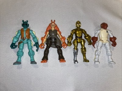 Star Wars Super Hero Mashers Lot Of 4 C3PO , Ja ja Binks And More!!
