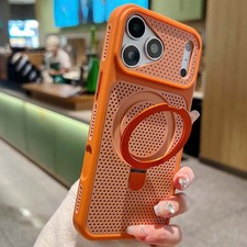 For iPhone 17 Pro Max 16 15 14 13 12 Heat Dissipation Ring Stand Mag Safe Case