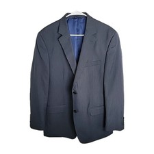 Bill Blass POLYESTER Blazer Men 42R BLUE Jacket Two Button Sport coat
