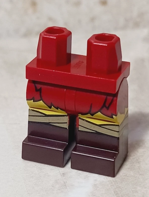 New LEGO Cave Woman Caveman Legs Fur Britches Loincloth Dark Red Straps Boots - Image 2 of 2