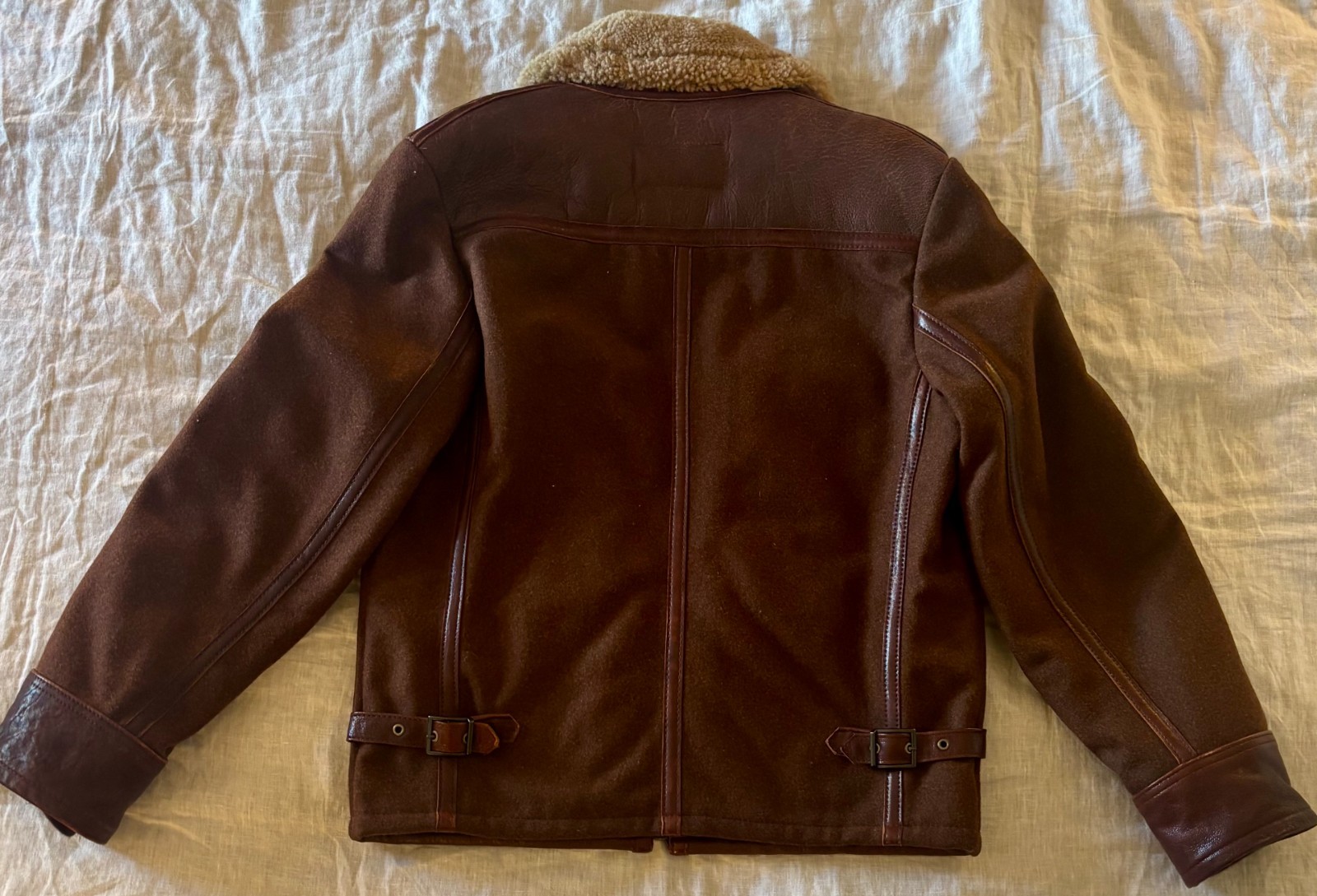 Schott NYC Flying Man's Jacket N-5A, Size M, Lambskin and Sheep's Fur - second product detail image