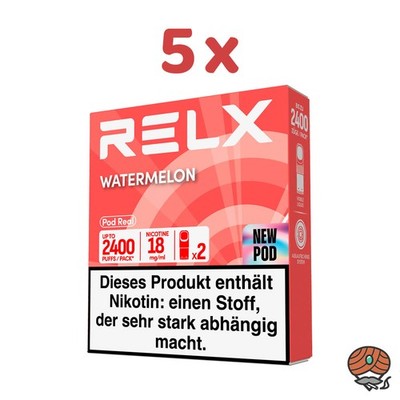 RELX POD REAL Watermelon 18mg/ml Nikotin 5x 2 Pods