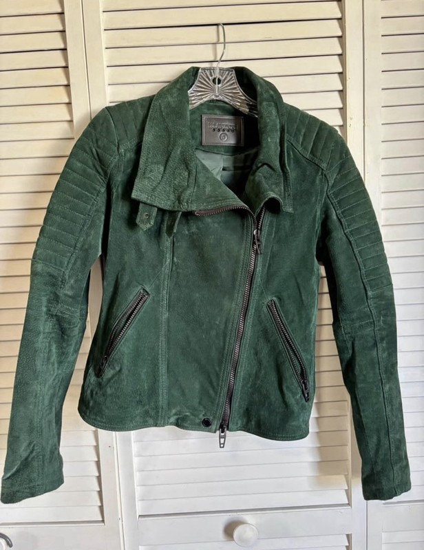 [BLANKNYC] Genuine Suede Green Motorcycle Jacket - Women’s Small
