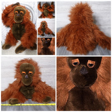 Vtg 80's Orangutan Brown Monkey Plush Jumbo 28" Sad Eyes Soft Realistic Chosun