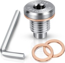 Magnetic Stainless Steel Crankcase Engine Oil Drain Plug with Copper Washer Fit