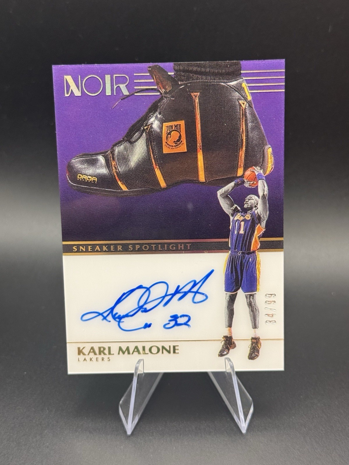 Karl Malone 2019-20 Panini Noir Sneaker Spotlight Auto /99