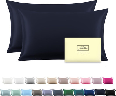 Silk Pillow Cases 2 Pack,Soft Breathable and Sliky Standard Size Pillow Cases Se