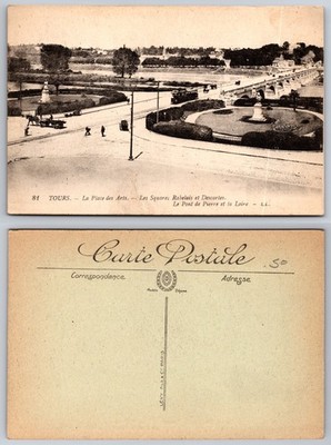 Tours Place Des Arts Squares Loire Bridge Postcard