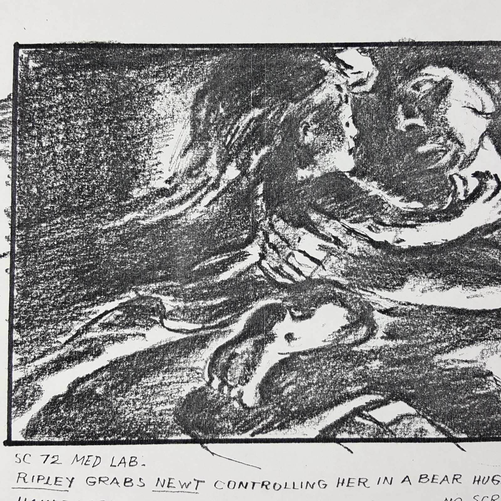 Image 6 of Aliens (1986) - Production Used Storyboard, Ripley Grabs Newt, Movie Prop COA