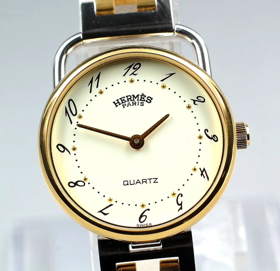 [Casi COMO NUEVO] Reloj para mujer Hermes Arceau 24 mm esfera marfil Qz de Japón Foto 3 de 4