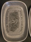2-Carson Freeport USA Statesmetal Pewter "Give Us This Day Our Daily Bread"Trays — photo 2