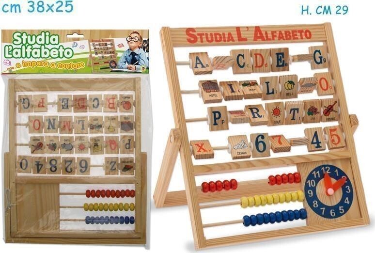 Teorema: Fatto Di Legno - Studia L'Alfabeto Con Pallottoliere 29X25X14 Cm -