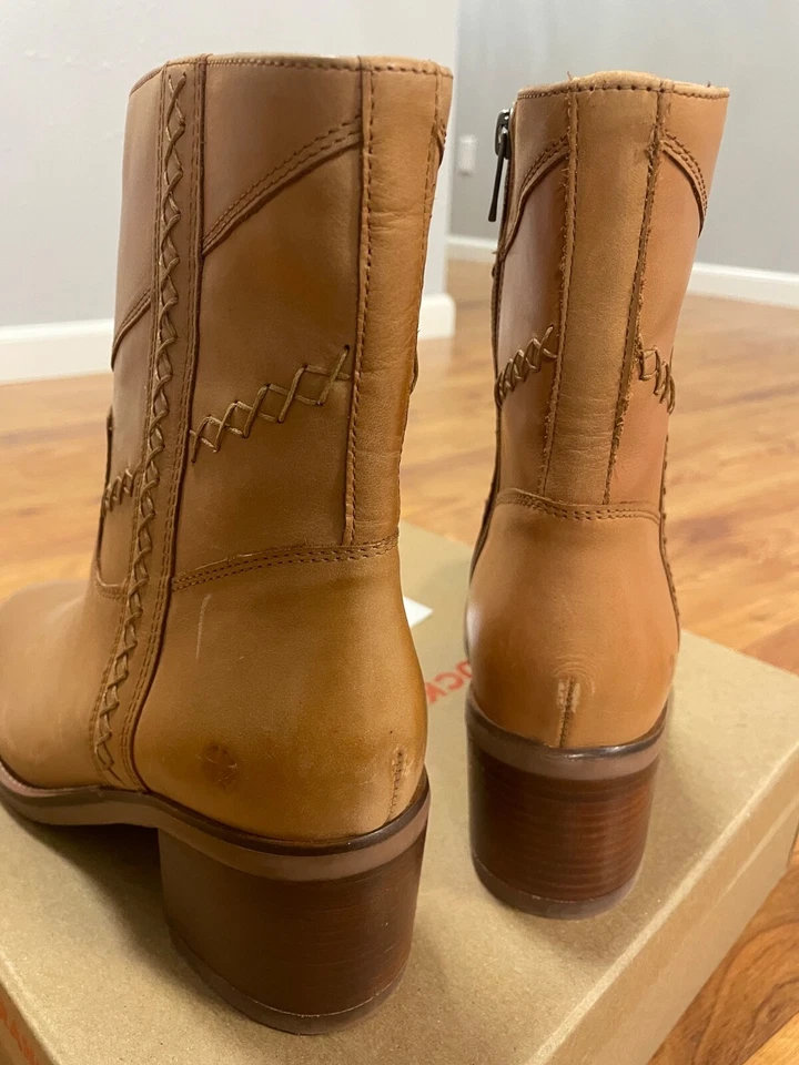 New $209 Lucky Brand Women's 8 Tan Zacapa leather Cowboy Boots riding western - Image 4 of 4
