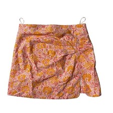 Zara Linen Floral Mini Skirt Womens size XS NWT