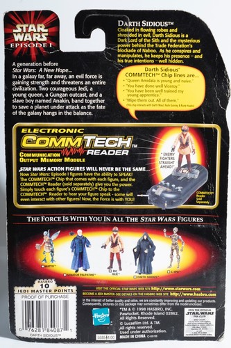 Star Wars Episode 1 Darth Sidious Action Figure with CommTech Chip Hasbro '98 - Picture 4 of 4