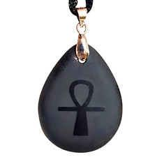 Ankh Obsidian Pendant Gemstone Egyptian Necklace Key of Life Talisman Jewellery
