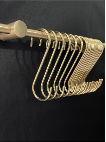 Solid Copper Brass S Hooks - 20 Pack, Pan Pot Holder Rack Hangers Round-End S Sh - Picture 11 of 12