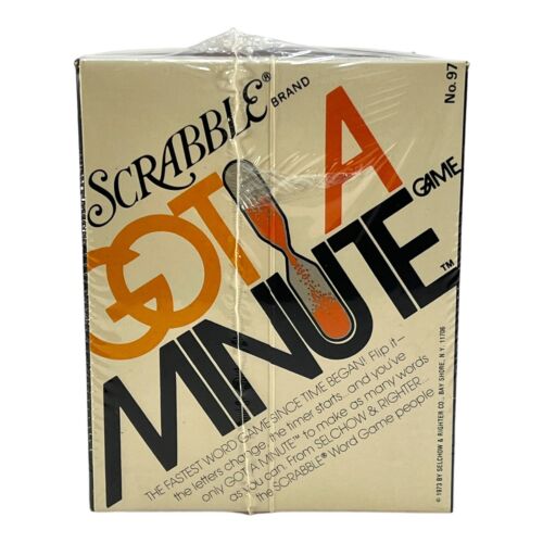 VTG 1973 Scrabble Got A Minute Game Acrylic 3” Cube Sand Timer NIB Sealed - Picture 5 of 18