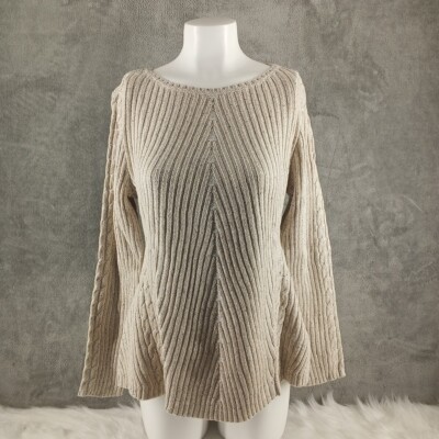 SOUVENIR 売れ筋商品|||スーベニアー ニット&セーター アウター レディース Sweaters Beige NWT $49 Style&Co Textured Sweater MEDIUM(8-10) Cable Knit