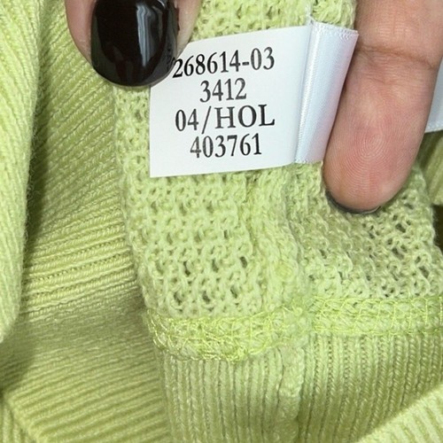 Suéter De Colección Banana Republic Lana Merino Extra Fina Talla Pequeña Verde Lima Italiano - Imagen 8 de 10