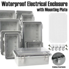 Waterproof Electrical Box Plastic ABS Project Enclosure Transparent Cover Hinged