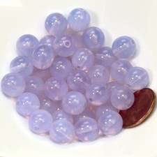 Czech Pressed Druk Round Smooth Glass Beads, 10mm Light Lavender Opal, 40 pieces