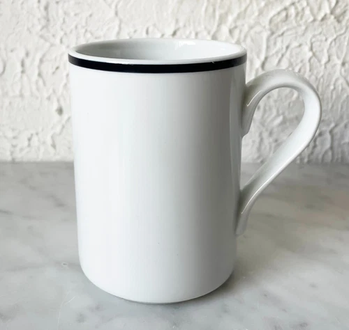 Dansk Bistro Christianshavn Mug White Blue Stripe Porcelain Coffee Cup Portugal