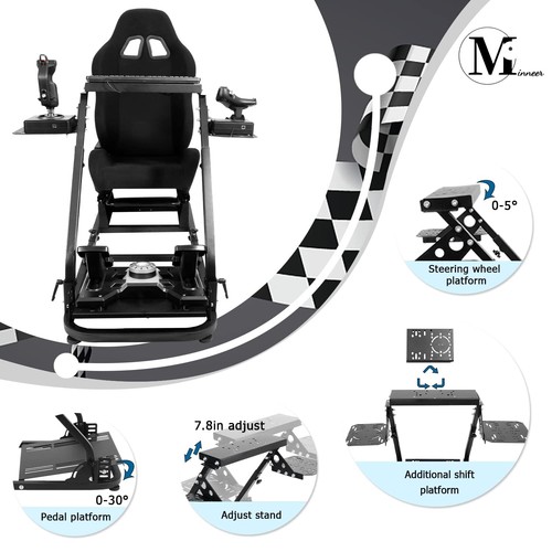 Minneer Racing Flight Sim Cockpit Fit Logitech G29 G920G923 Fanatec Thrustmaster - Imagen 22 de 50