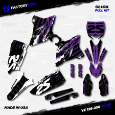 White & Purple Slick Graphic Kit fits Yamaha Yz125 Yz250 15-20 Plates YZ 125 250