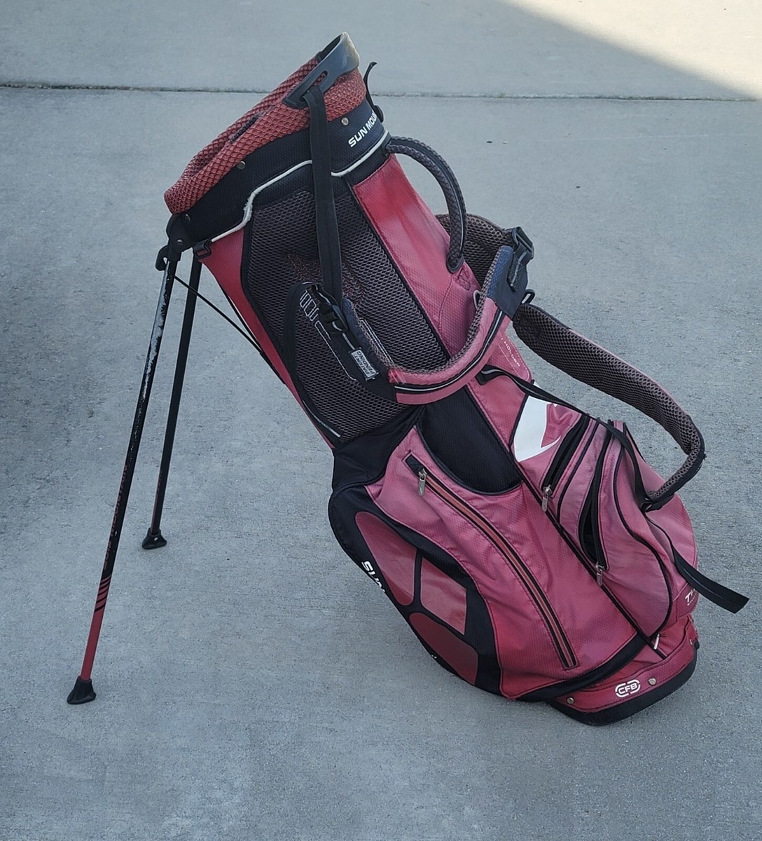 Sun Mountain Three 5 3.5 Golf Stand Carry Bag Black Red Gunmetal 4