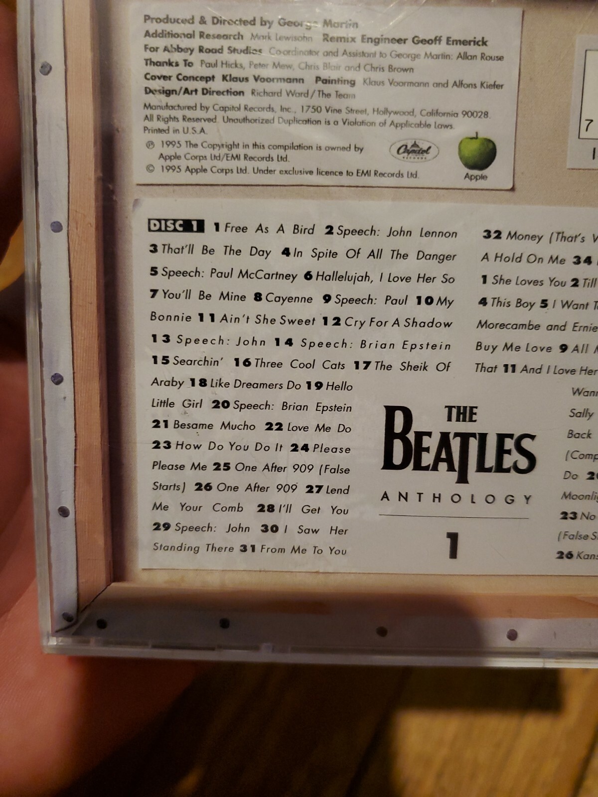 Anthology 1 By The Beatles Cd 1995 For Sale Online Ebay