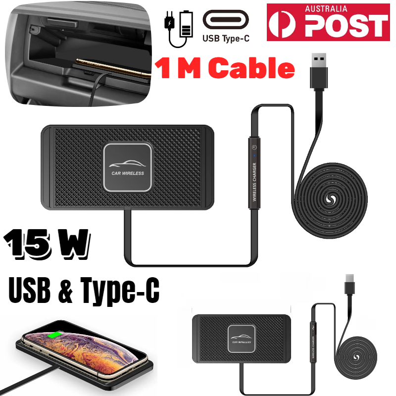 Wireless Charger Charging Pad Fast Charging Non-Slip Mat Holder iPhone Samsung-image